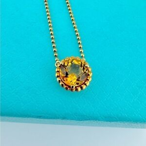 RARE Tiffany & Co. Citrine Sparkler Beaded Chain Necklace 18k Yellow Gold 🧡